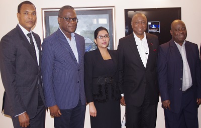 l-r Chairman of Phone Dealers Association of Nigeria (PAPDAN), Mr Godfrey Iyke Nwosu (left); Secretary General of Computers and Allied Products Dealers Association of Nigeria (CAPDAN), Patrick Nwafor-Ezelue; Country Lead Nigeria, Smile Communications, Lee-Ann Cassie; CEO of Technovision, Tomi Davies and Chairman of Board of Trustees of CAPDAN, Ganiyu Alimi at the Technopreneurship Breakfast Meetings organised by Technology Times for business leaders in Ikeja Computer Village and held in Lagos